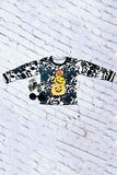 Western cow printHalloween long sleeve girls boutique top DLH0821-5 (A7S6)