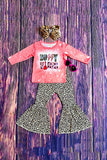 "DOLLY VIBES" cheetah print top & pant 2pc girls set XCH0015-16H A4S10