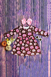 Halloween pumpkin brown long sleeve girls boutique dress DLH2664 7S6