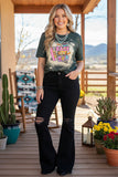 Western BACK TO THE 90`S tie dye short sleeve women top DLH13854 IS11