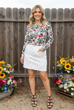 Southern Stitch Mom and me white denim rhinestone fringe women's skirt DLH13758 IS9