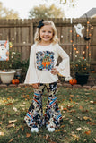 Western "hello fall" pumpkin top & cow pant halloween girls boutique set XCH0010-11H 9S4/7S9