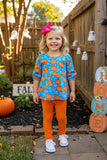 Halloween pumpkin top orange legging girls boutique set XCH0010-18H 9S3
