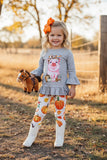 Western pumpkin pig top & pant halloween girls boutique set XCH0010-21H 9S4