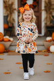 Halloween "BOO" rainbows, ghost, bats, & pumpkins girls boutique set XCH0010-3H 9S4