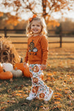 Halloween "IT'S FALL Y'ALL" orange pumpkins girls boutique set XCH0010-4H (9S7)