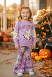 Halloween STAY SPOOKY purple ghost girls boutique set XCH0010-7H (9S6)