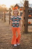 Western aztec top & orange jeans girls boutique set XCH0012-2H 206014M 13S4/12S2