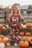Halloween "SPOOKY SEASON" brown bell sleeve top pant girls boutique set XCH0013-13H 9S7