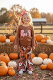 Halloween "SPOOKY SEASON" brown bell sleeve top pant girls boutique set XCH0013-13H 9S7