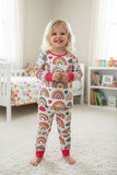 Western rainbow prints top & pant boutique girls pajamas sets XCH0013-1H (A1S7)