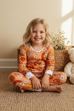 Western butterfly & flower print top & pant girls pajamas sets XCH0013-2H (A1S7)