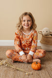 Western butterfly & flower print top & pant girls pajamas sets XCH0013-2H (A1S7)