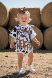 Western Leopard Cow oversize boutique infant baby onesie XCH0014-8H (A12S3)