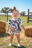 Western Leopard Cow oversize boutique infant baby onesie XCH0014-8H (A12S3)