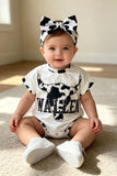 Western WALLEN & cow print bull skull boutique infant baby onesie XCH0014-9H (A12S3)