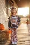 Western Halloween SPOOKY GIRL sweatshirt & leopard pant girls boutique set XCH0015-7H 9S5