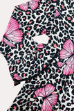 Butterflies & pink cheetah print girls dress XCH0016-2H (A2S8)