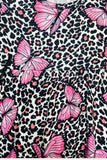 Butterflies & pink cheetah print girls dress XCH0016-2H (A2S8)