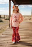 Western "Be Kind" top & striped bell bottom girls boutique set XCH0018-14 A5S3