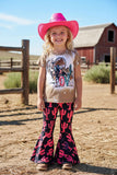 Western LOVE & Riding top & cactus bell bottom girls boutique sets XCH0018-20H (A7S1)