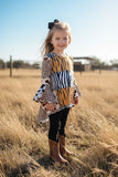 Western animal prints high-low top black legging girls boutique set XCH0024-4H (A10S1)