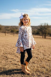 Western paisley bell sleeve top black legging girls boutique set XCH0024-7H (A10S2)