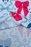 Southern Stitch blue & pink bows printed short sleeve girls dress XCH03046 A9S8