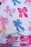 Southern Stitch pink blue bows printed short sleeve girls dress XCH03047 A1S2