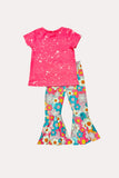 IT'S A GOOD DAY TO HAVE A GOOD DAY floral girls boutique set XCH0333-10H (A6S6)