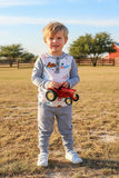 Western horse prints & grey top and pant boy's boutique sets XCH04028 (A1S8)