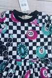 Western Mom and me checkered 8-balls top & pant girls boutique set XCH04071