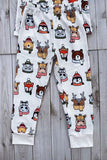 Chic animal print top and pant pajamas unisex kids boutique set XCH04077