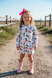Western cowgirl long sleeve top & shorts girls boutique set XCH04078
