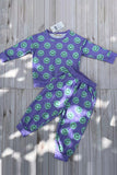 Western mint smile face long sleeve sweatshirt & pant girls boutique set XCH04079