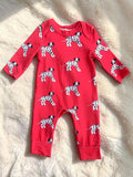Western dogs printed unisex baby boutique romper w/snap buttons XCH05074