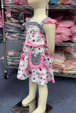 Floral printed sleeveless dress with grey dot pockets XCH0555-13 (A2S5)