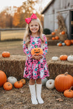 Halloween HEY BOO pink ghost & pumpkin girl's boutique dress XCH0555-21H 10S4