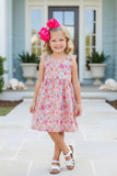 Chic floral print flutter sleeve girl's boutique dress w/tied back XCH0555-9H (A2S6)