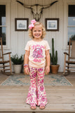 Western Let's go girls & disco ball top pant girls boutique set XCH0666-19H (A5S8)