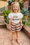 Western STAY WILD top leopard serape shorts girls boutique sets XCH0666-8H (A3S9)