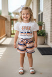 Western STAY WILD top leopard serape shorts girls boutique sets XCH0666-8H (A3S9)