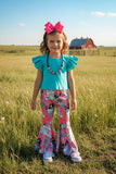 Western crop top & DISCO COWGIRL bottom girls boutique set XCH0777-19 (A5S8)