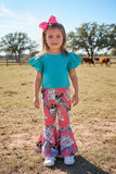 Western crop top & DISCO COWGIRL bottom girls boutique set XCH0777-19 (A5S8)