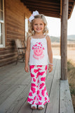 Western HOWDY YALL Pink cow girl's boutique set XCH0777-23H (A3S4)