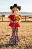 Western leopard & strawberry serape girls boutique set XCH0777-27H (A4S8)