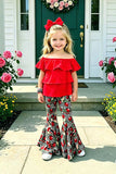 Leopard & strawberry serape printed girl 2pc set XCH0777-27H (A4S8)