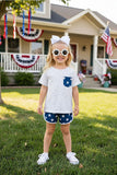 Buy 4th July girls clothes Leopard & star printed patriotic girl 2pc set XCH0777-29H A9S4