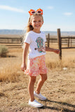 Western KICK ROCKS boots printed 2pc shorts girls boutique set XCH0777-2H (A5S4)