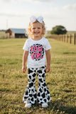 Western COW GIRL & daisies white top & pant girl's boutique set XCH0777-33H 6S7